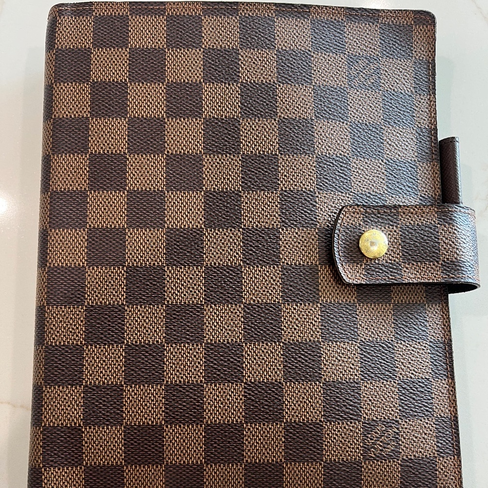 AUTHENTIC Louis Vuitton Large Agenda- Damier Ebene